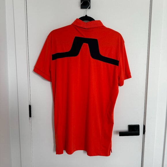J Lindeberg Golf Polo Size L Orange - Picture 3 of 4